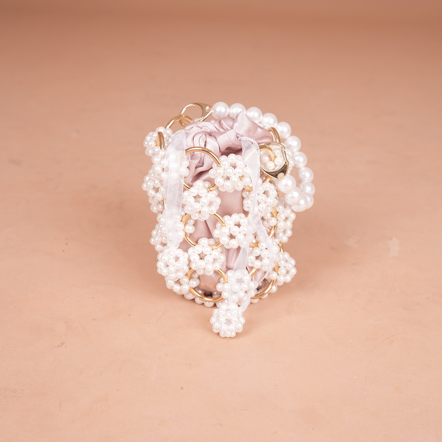 Golden Rings Bridal Pearl Bag with Potli: A++ Grade Faux Pearl Elegance