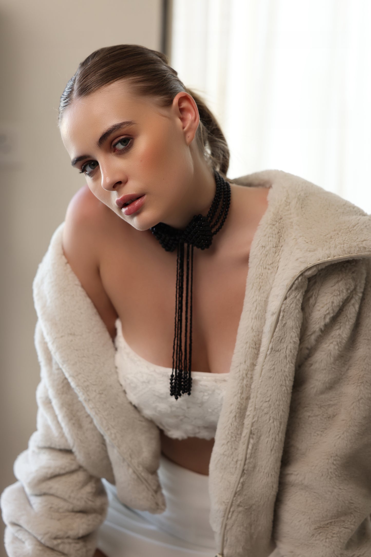 Black Pearl Bow Tie Choker