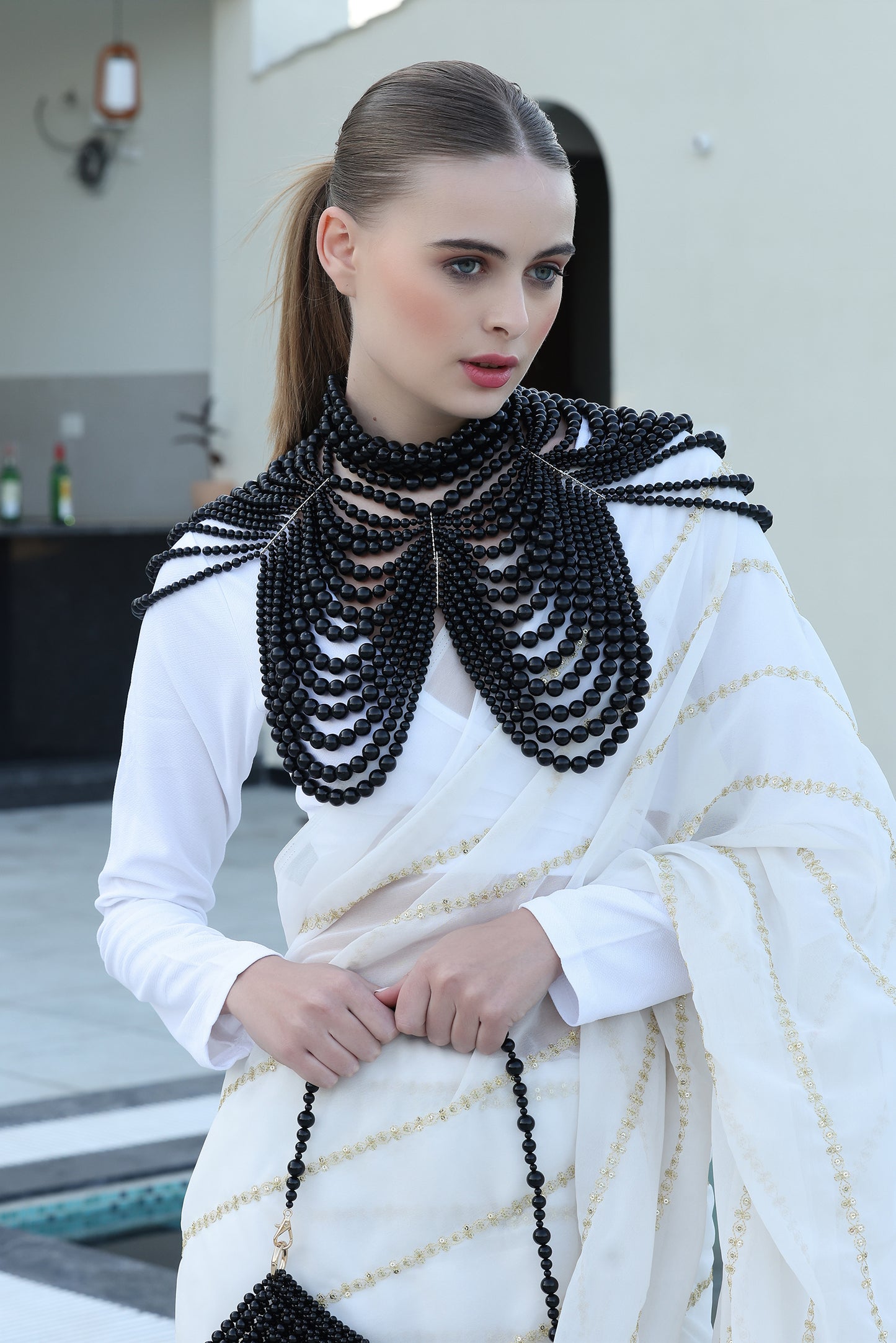 Black Melano Pearl Cape