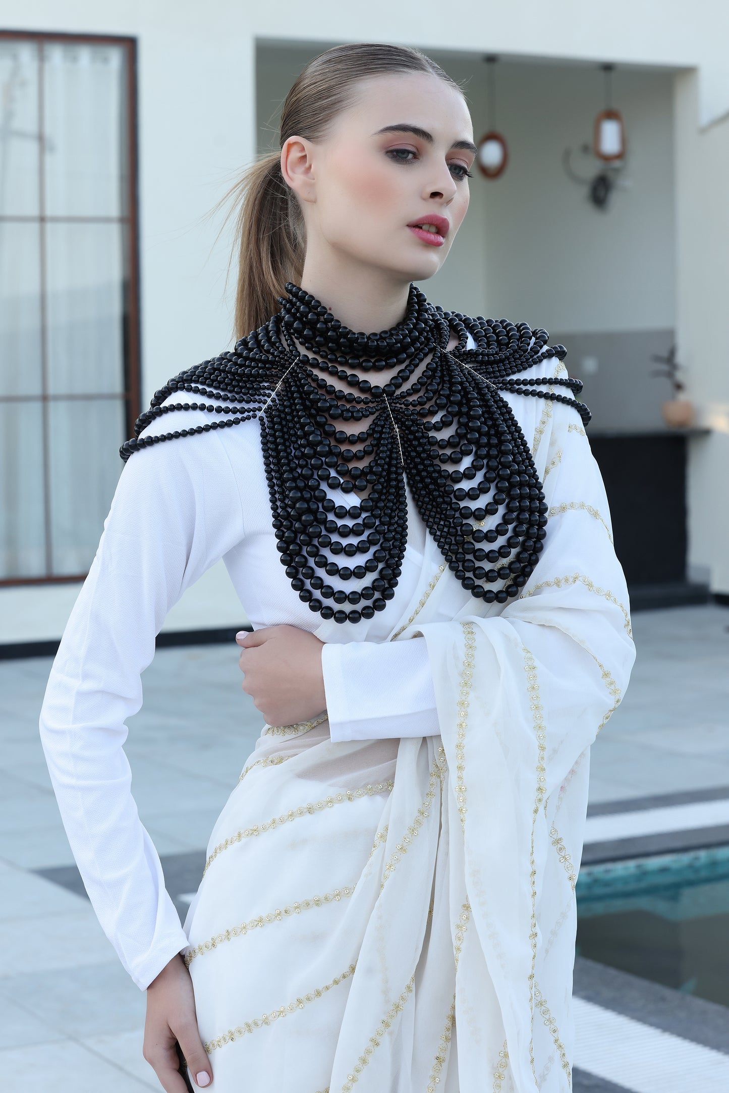 Black Melano Pearl Cape