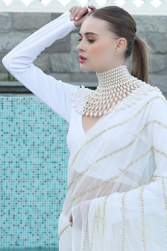 Melano Pearl Choker Cape