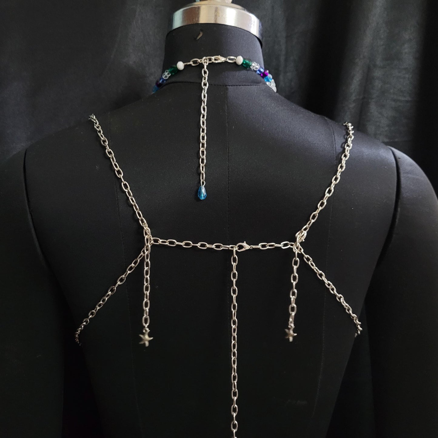 Custom Size Gemstone Bralette | Made to Order Crystal Body Jewelry | Adjustable Beaded Bralette | Statement Jewelry Top
