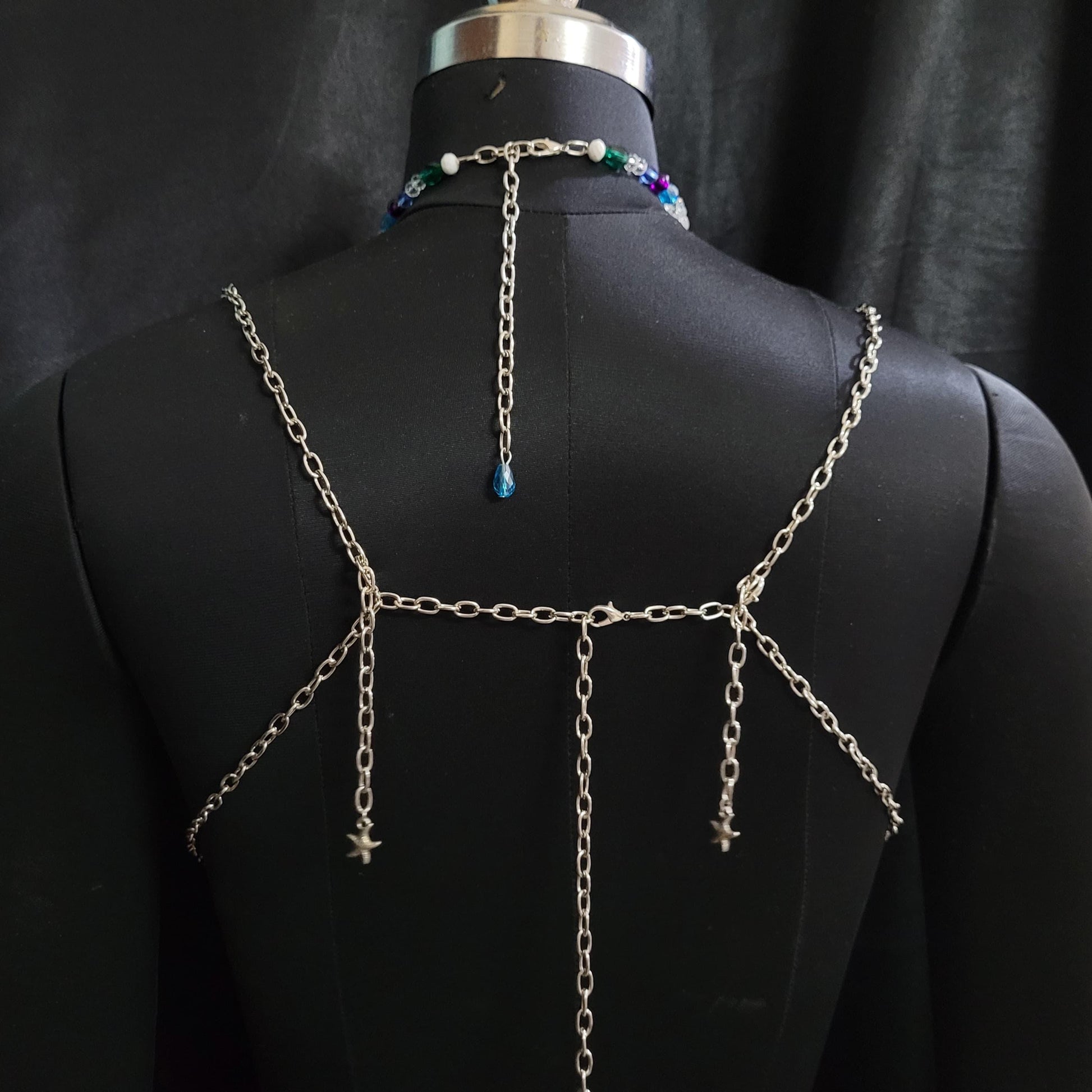 Custom Size Gemstone Bralette | Made to Order Crystal Body Jewelry | Adjustable Beaded Bralette | Statement Jewelry Top