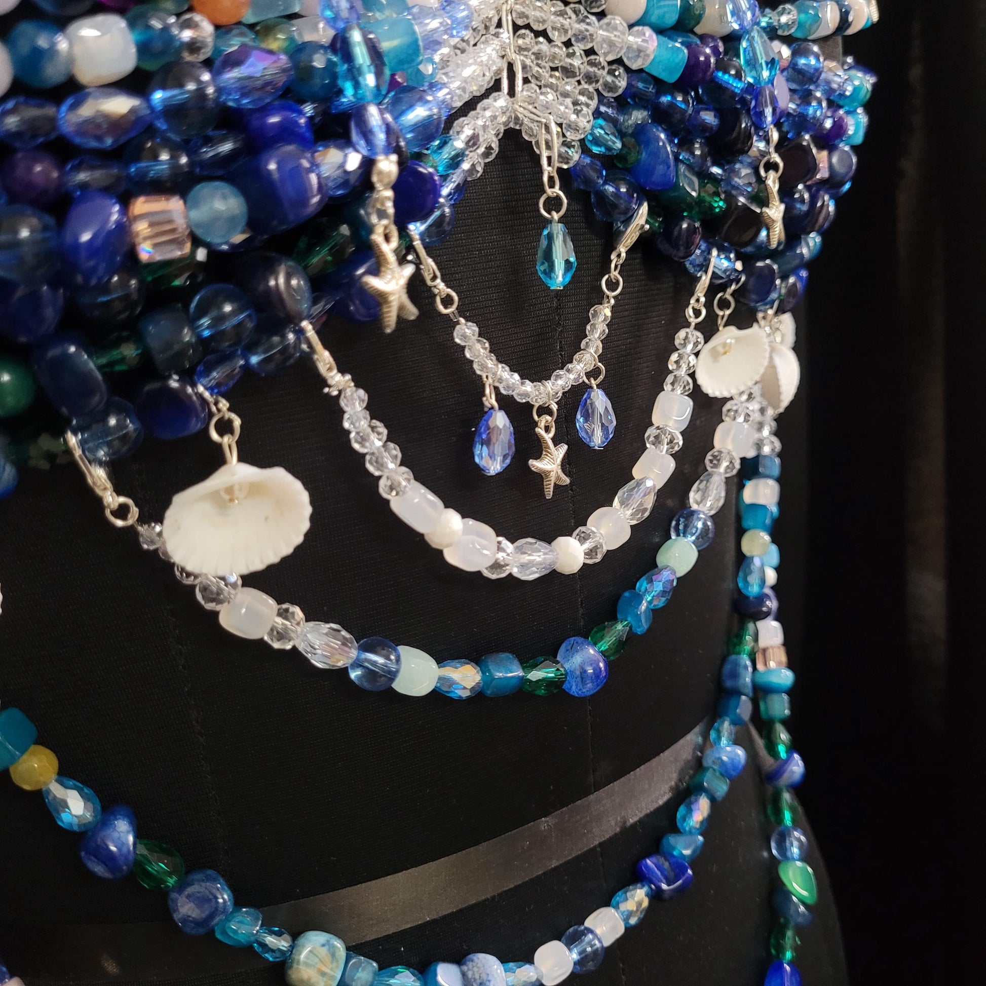 Custom Size Gemstone Bralette | Made to Order Crystal Body Jewelry | Adjustable Beaded Bralette | Statement Jewelry Top