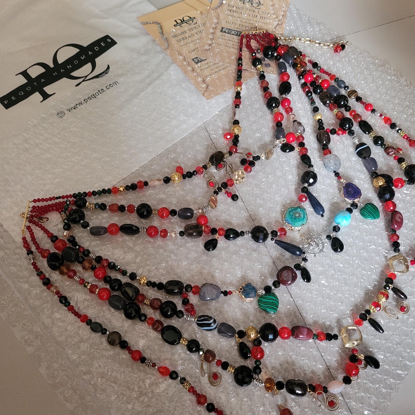 Death Becomes Her Lisle Von Rhuman Inspired Beaded Statement Necklace – Handmade Luxury Beaded Bralette Necklace for Halloween Party