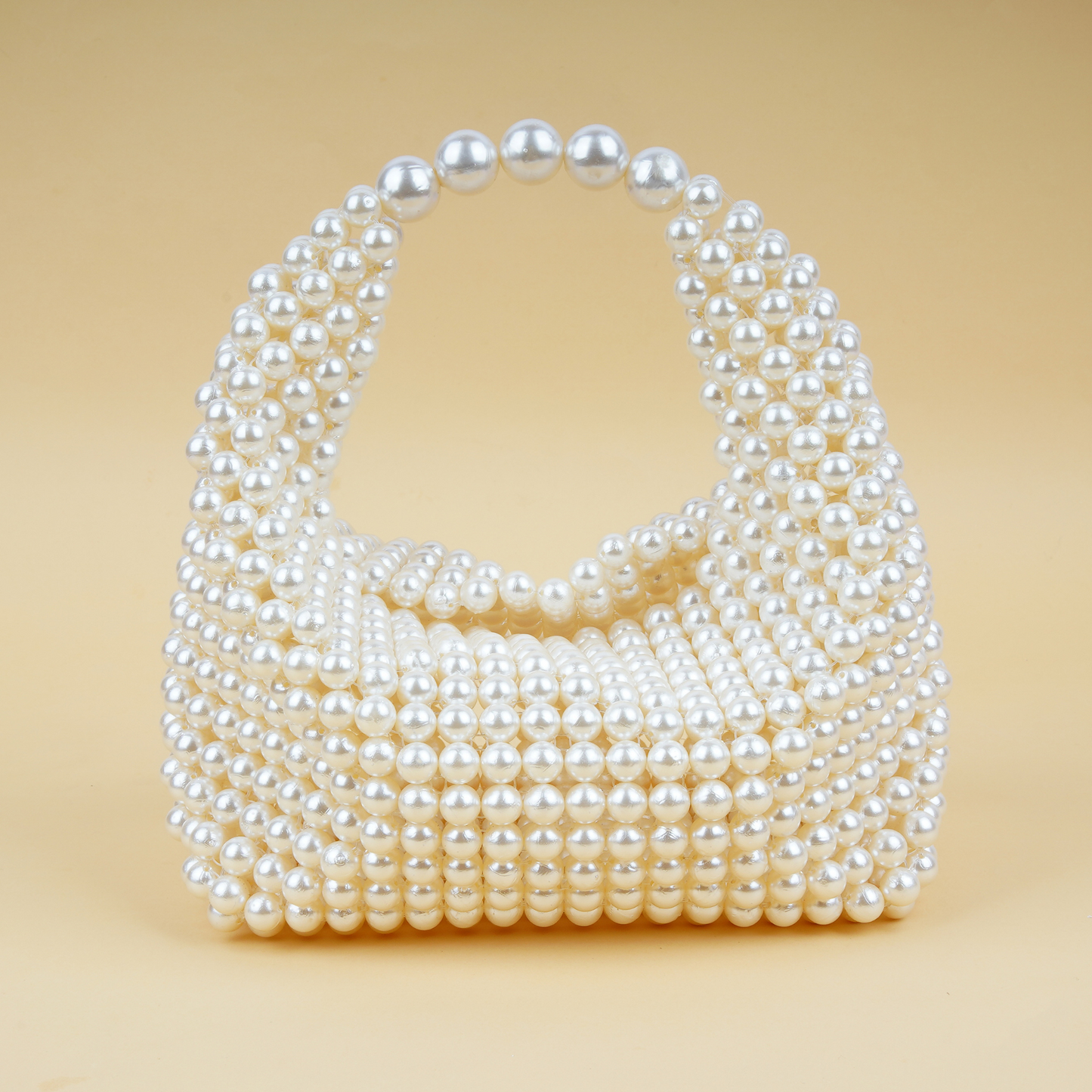 Cream Pearl Beaded Bag