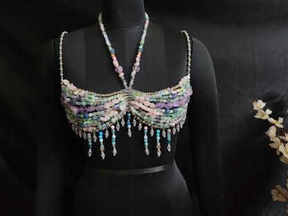 Beaded Gemstone Bralette for Festivals