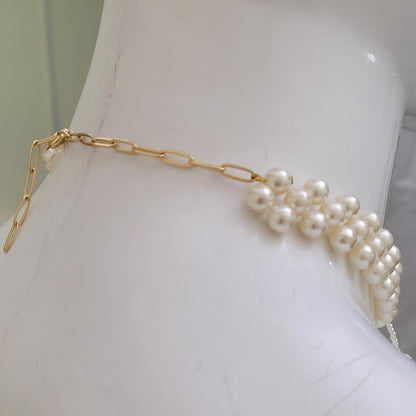 Handmade Faux Pearl Bralette Top | Luxury Beaded Pearl Bra | Valentine Gift Body Jewelry | Bridal & Festival Wear