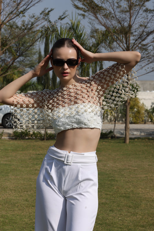 Handcrafted Pearl Circle Top