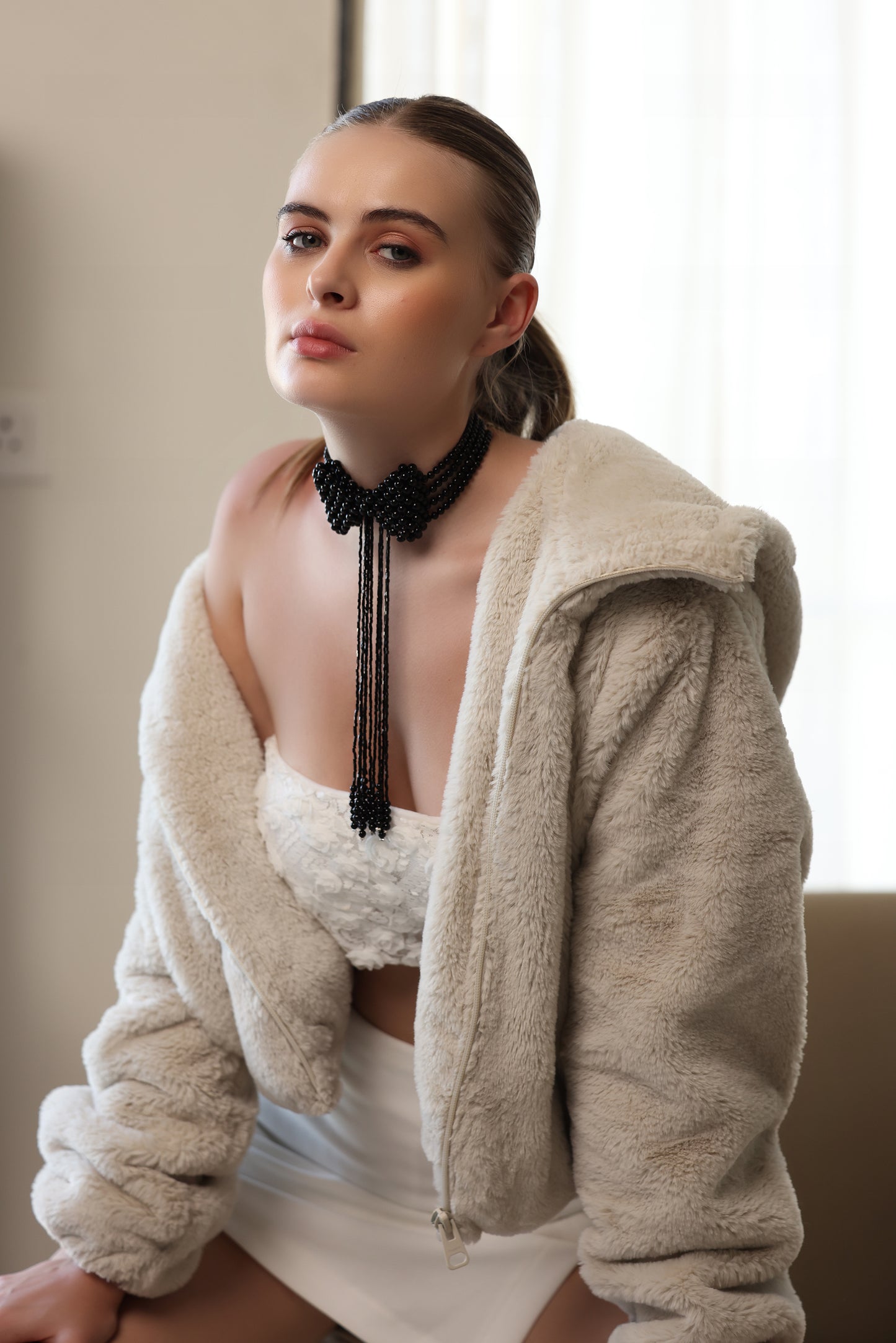 Black Pearl Bow Tie Choker