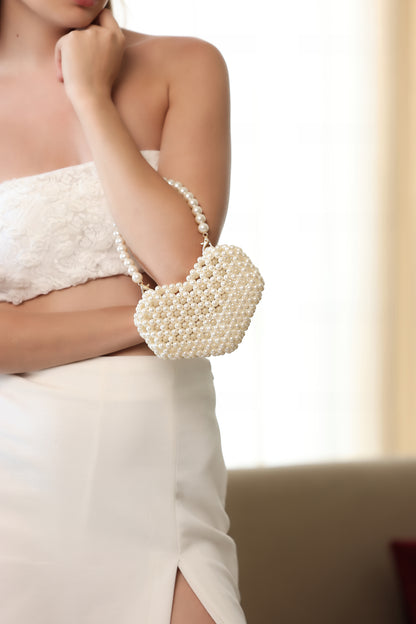 Mini Heart-Shaped Pearl Bag