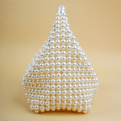 pearl beaded hand made mini clutch. wedding gift, beach party, casual, anniversary gift ,music festive, gift for her