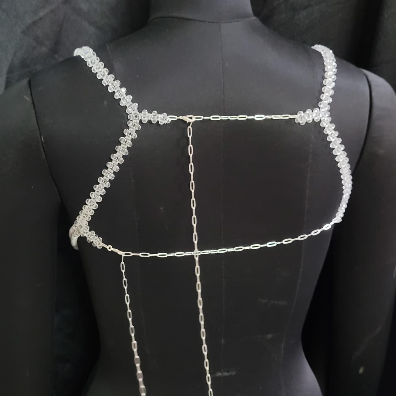 Luxury Crystal Beaded Bralette Top – Handmade Rhinestone Festival Outfit | Rave, Birthday, Party, Photoshoot & Nightclub Statement Top