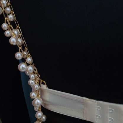 Luxury Pearl Bralette Top – Handcrafted Pearl Beaded Bustier for Festival, Bridal, Couture, or Party Wear