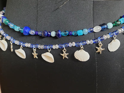 Natural Gemstone Bra with waist chain, Beaded Bralette, Unique Mermaid Top Rave Carnival Festival Costume, Best Birthday Outfit Gift for her